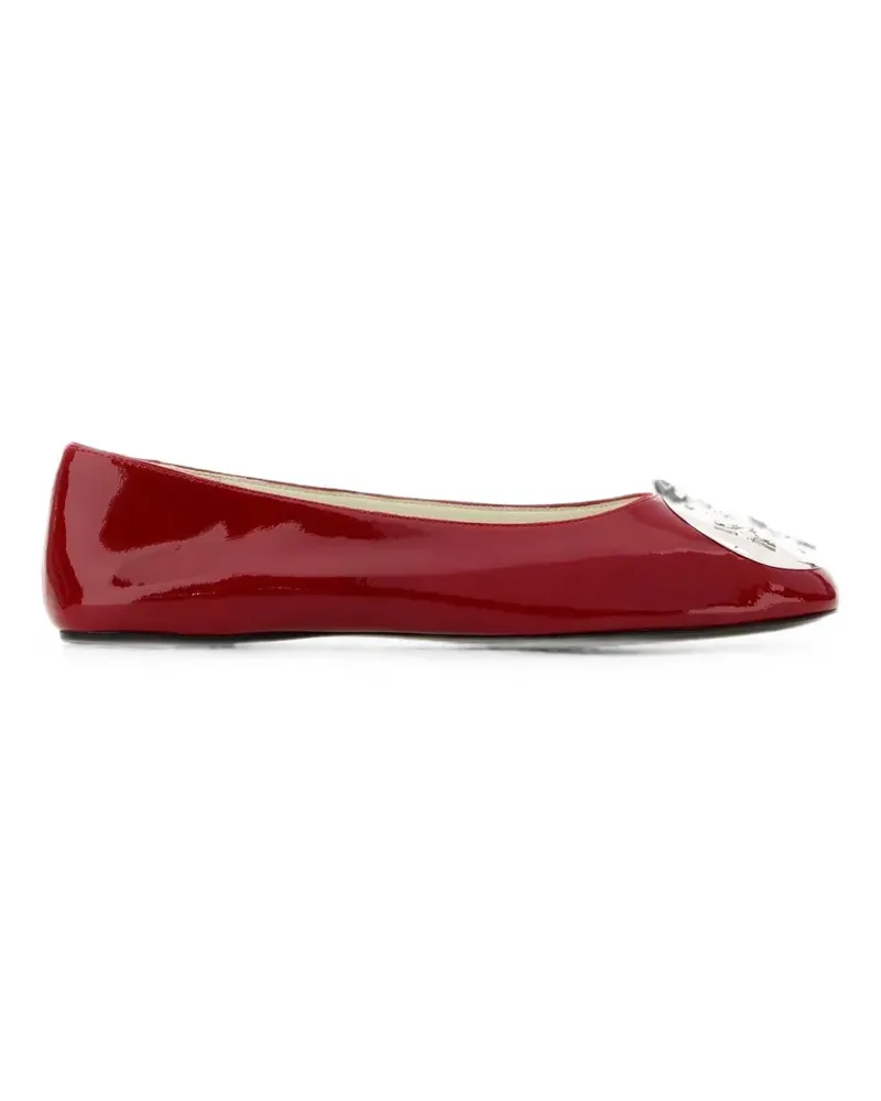 Tory Burch Reva logo-plaque ballet flats - Rot Rot