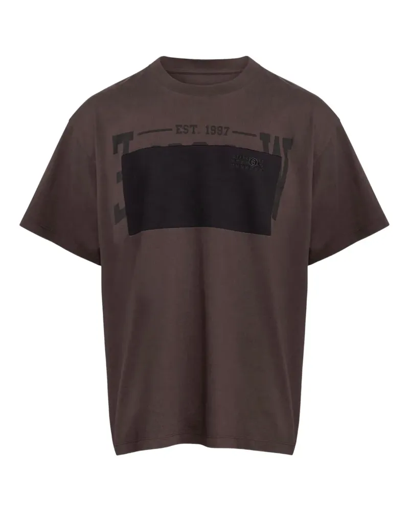 Maison Margiela T-Shirt mit grafischem Print - Braun Braun