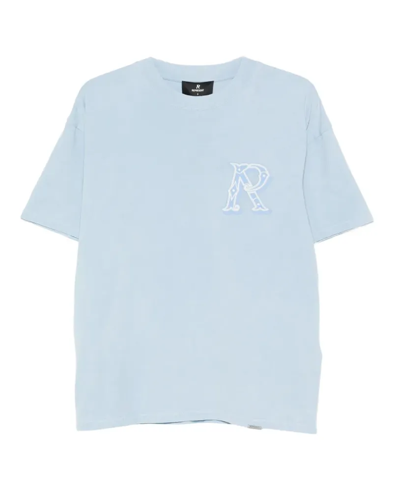 REPRESENT T-Shirt mit Western Initial-Stickerei - Blau Blau