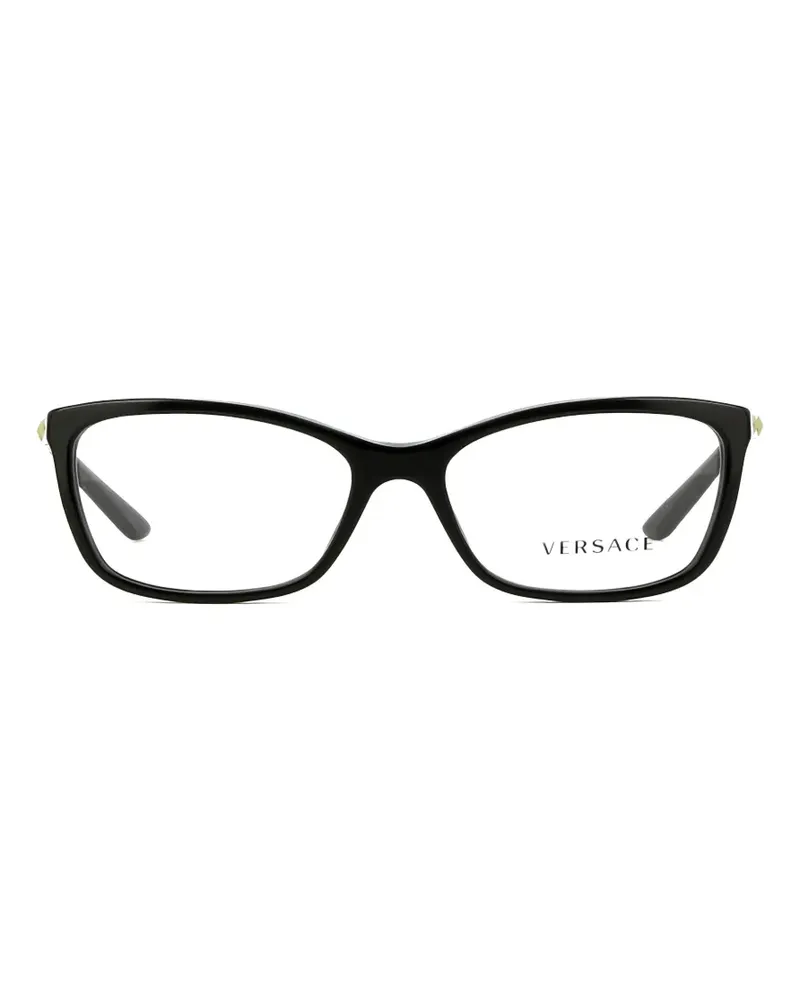 Versace Brille mit eckigem Gestell - Schwarz Schwarz