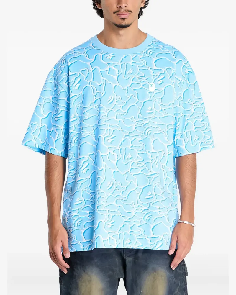BAPE T-Shirt mit Muster - Blau Blau
