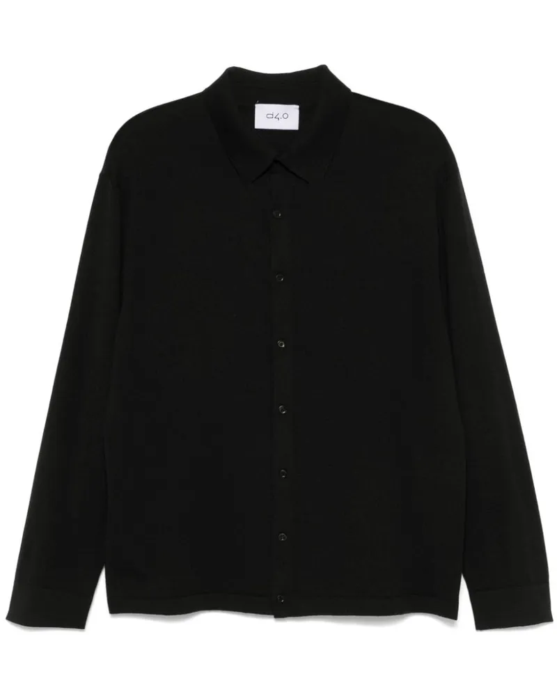 D4.0 Klassischer Cardigan - Schwarz Schwarz