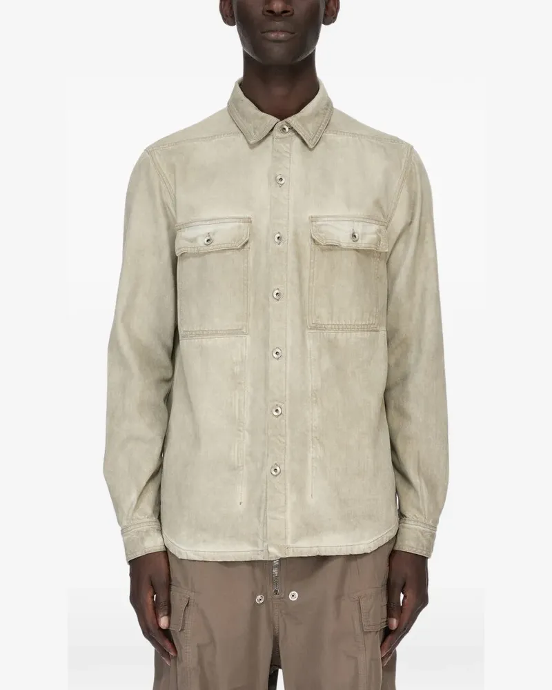 DRKSHDW by Rick Owens Jeanshemd mit Klappentasche - Grün Grün
