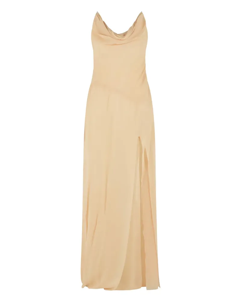 Blumarine Maxikleid mit Schalkragen - Nude Nude