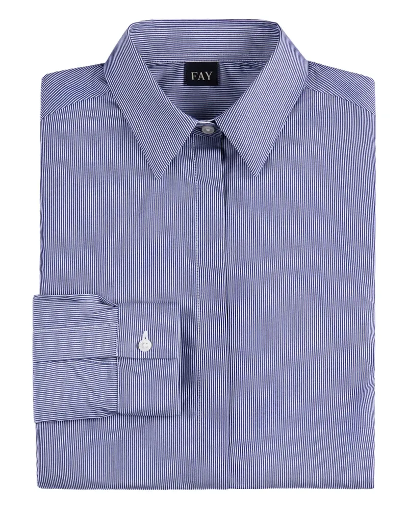 Fay striped slim shirt - Blau Blau