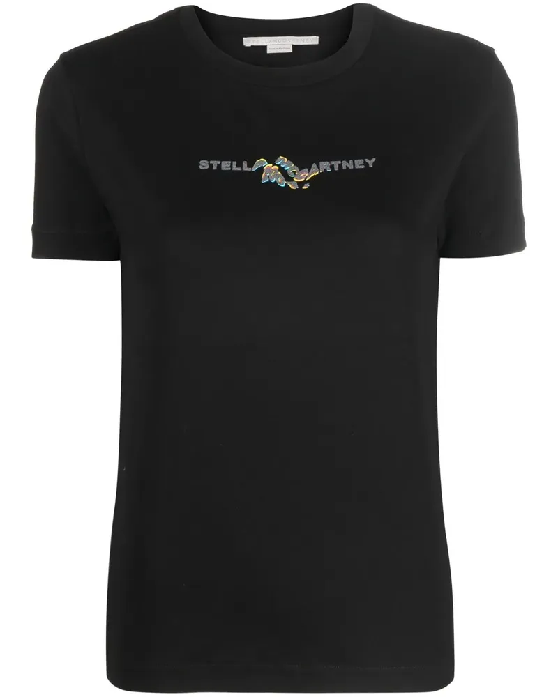 Stella McCartney T-Shirt mit Logo-Print - Schwarz Schwarz