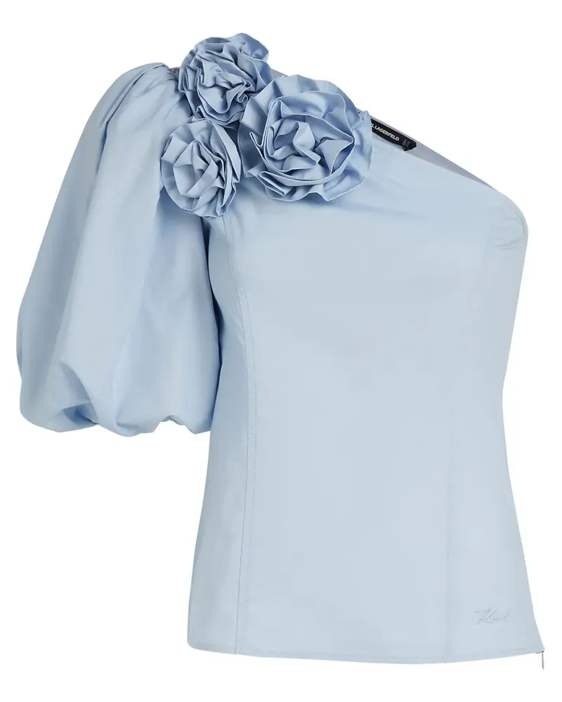 Karl Lagerfeld One-Shoulder-Bluse - Blau Blau