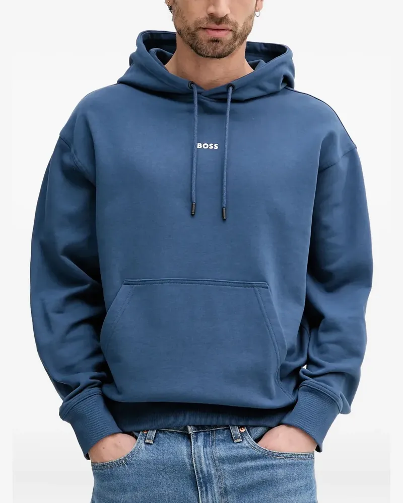 HUGO BOSS Hoodie mit Logo-Print - Blau Blau