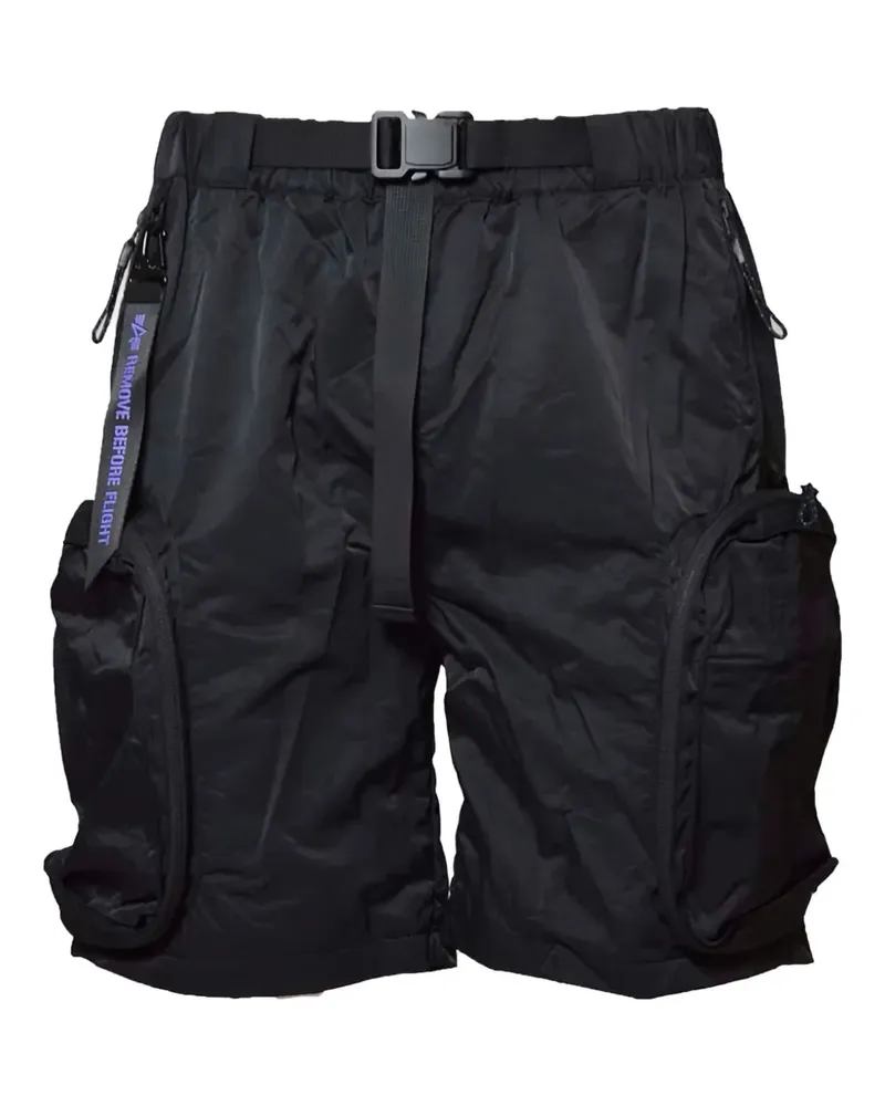 Alpha Industries Cargo-Shorts mit Gürtel - Schwarz Schwarz