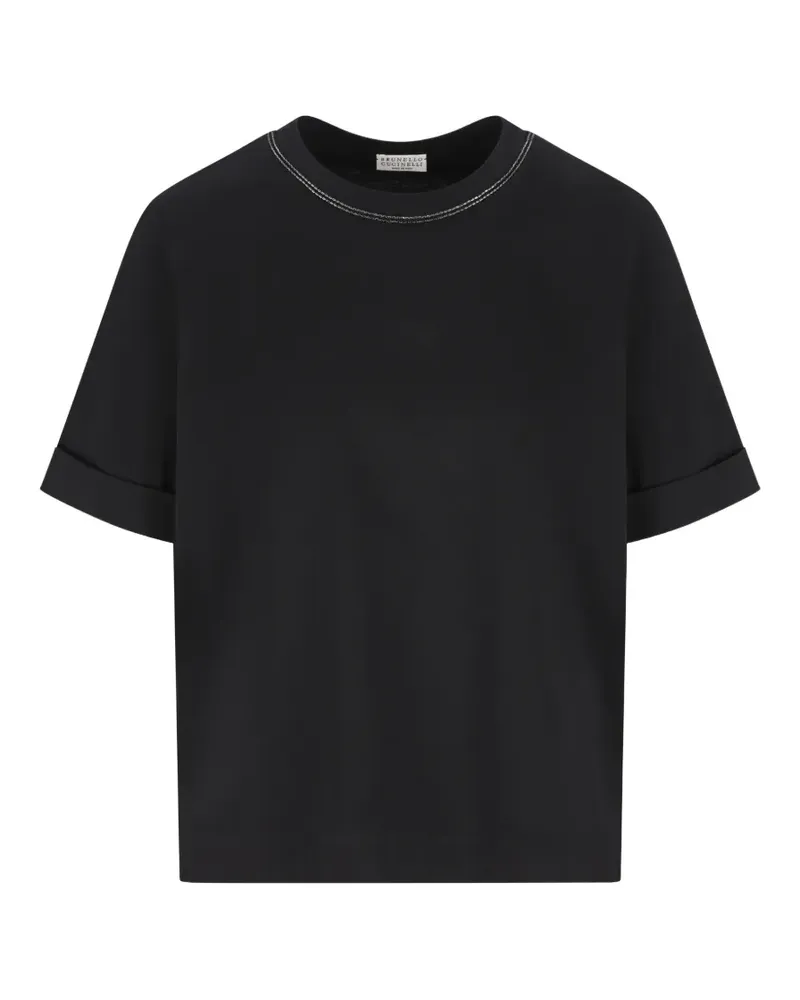 Brunello Cucinelli T-Shirt mit rundem Ausschnitt - Schwarz Schwarz