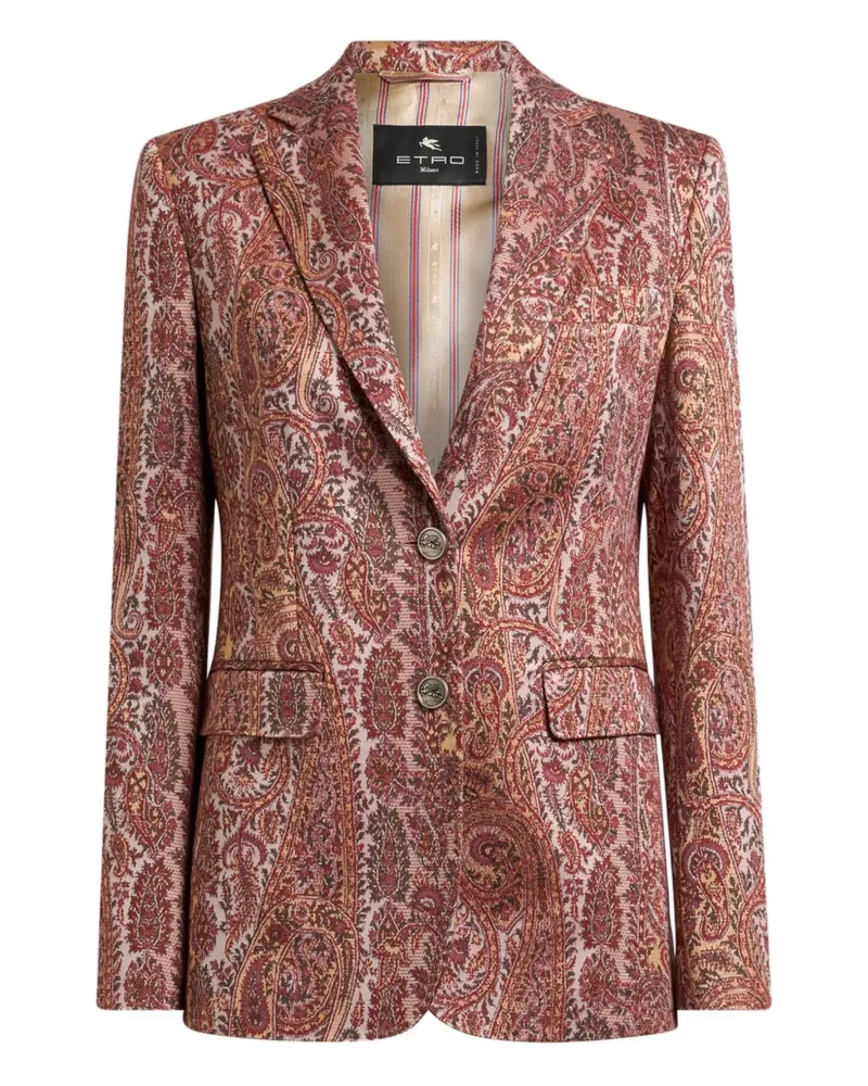 Etro single-breasted jacquard blazer - Rot Rot