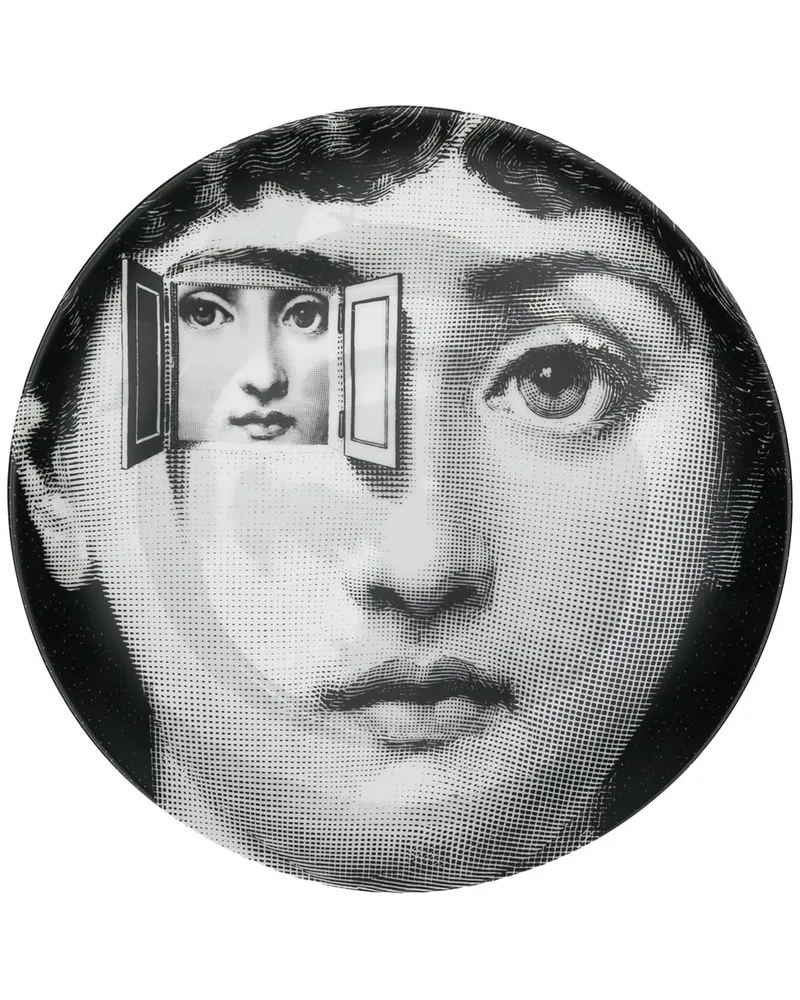 Fornasetti Tema e Variazioni' Wandteller Schwarz