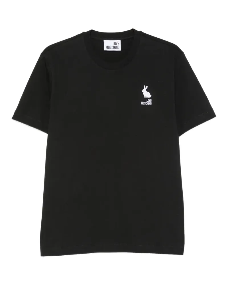 Moschino T-Shirt mit Logo-Stickerei - Schwarz Schwarz