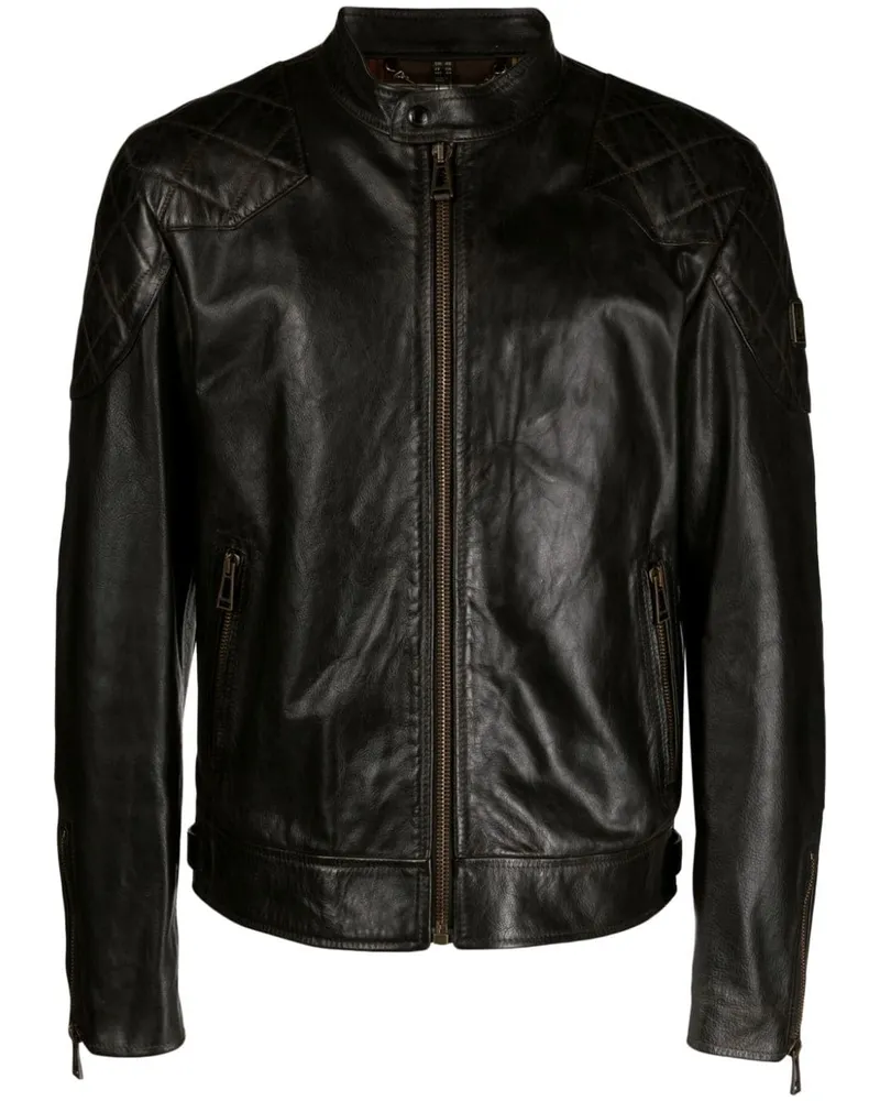 Belstaff Lederjacke mit Stehkragen - Schwarz Schwarz