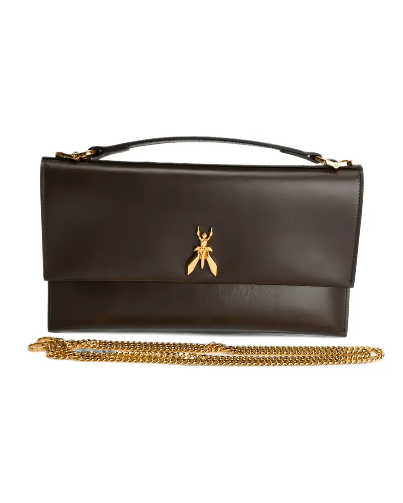 Patrizia Pepe Fly Clutch mit Schild - Braun Braun
