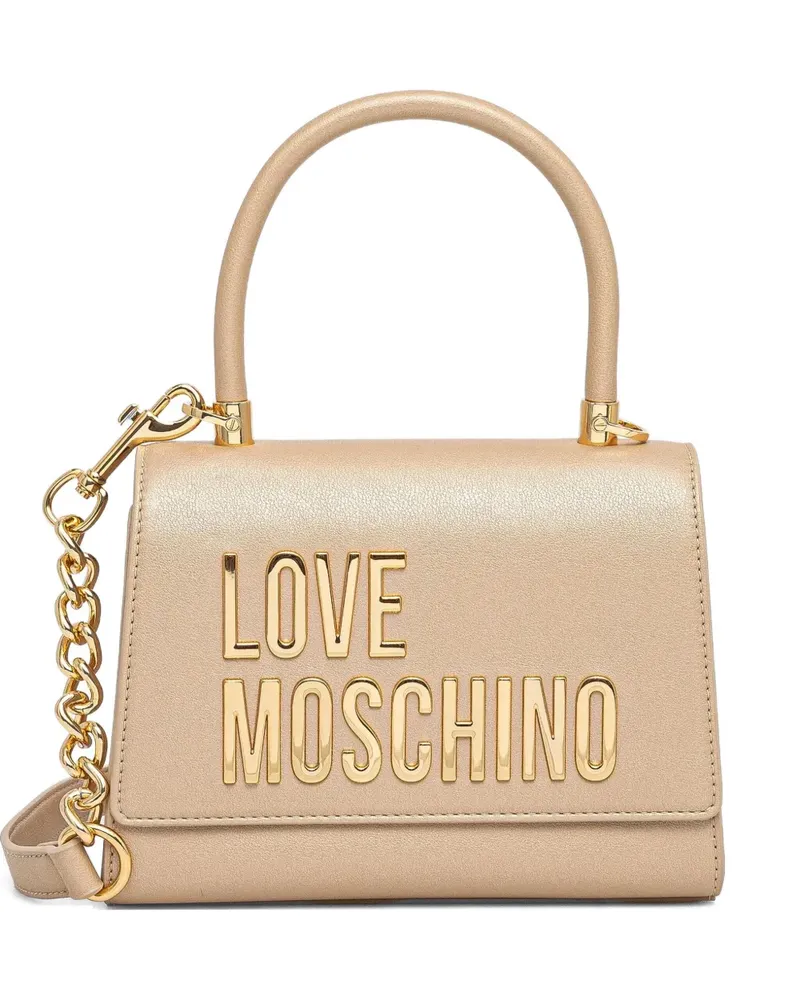 Moschino Tote Bag mit Logo-Schriftzug - Nude Nude