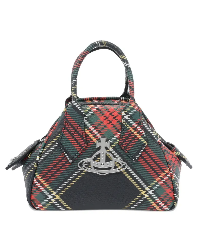 Vivienne Westwood Karierte Tote Bag mit Orb-Verzierung - Rot Rot
