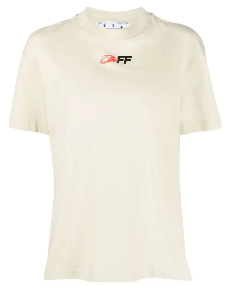 OFF-WHITE T-Shirt mit grafischem Print - Nude Nude