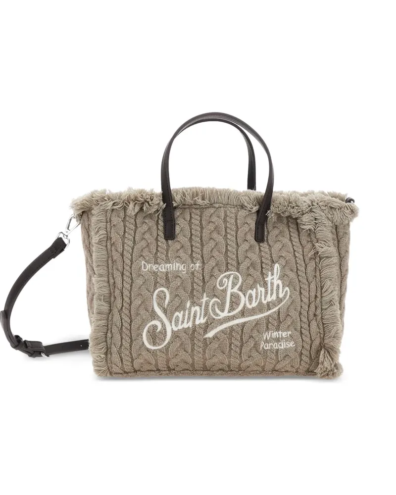 MC2 Saint Barth Ausgefranste Tote Bag mit Zopfmuster - Nude Nude