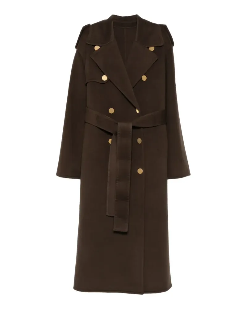 Alberta Ferretti double-breasted belted coat - Braun Braun