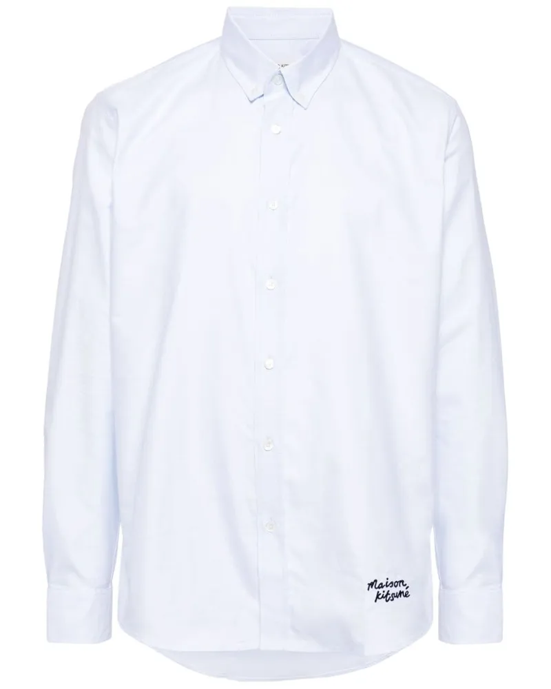 Kitsuné Hemd mit Logo-Stickerei - Blau Blau