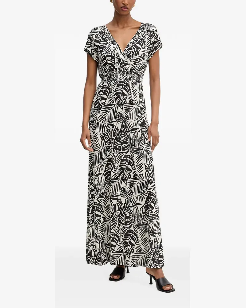 Morgan Gewickeltes Kleid mit Blattprint - Nude Nude