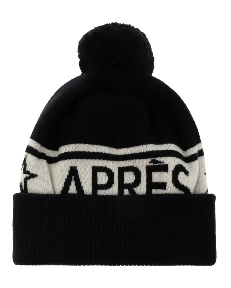 Perfect Moment logo-intarsia pompom beanie hat - Schwarz Schwarz