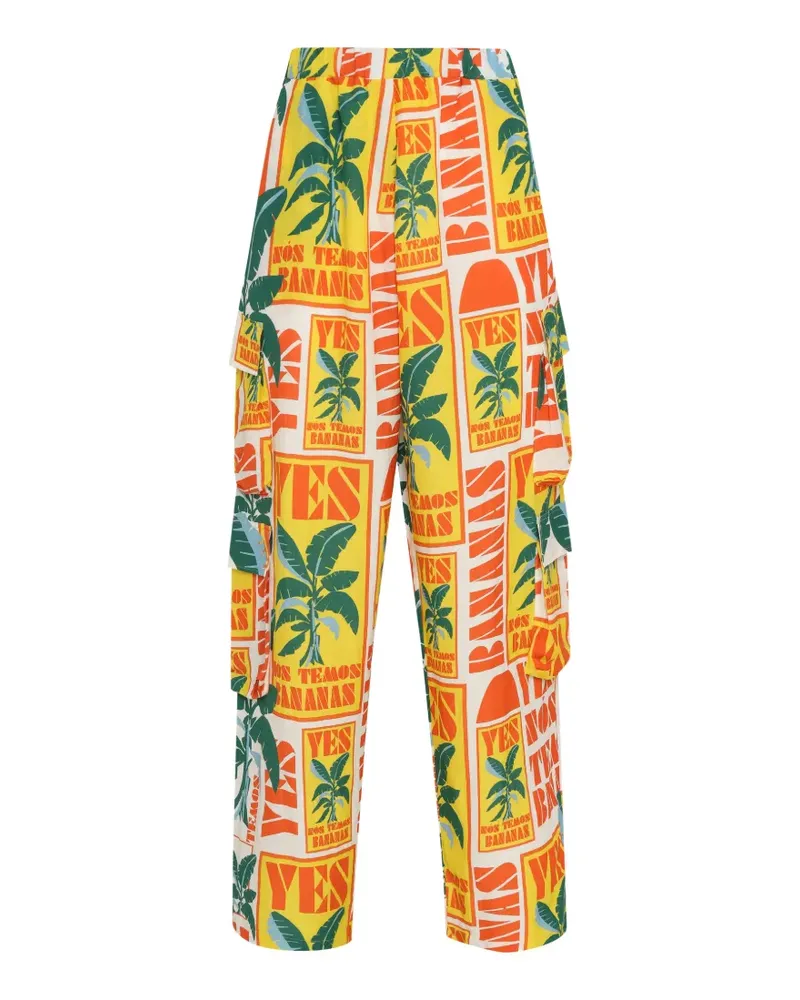 Amir Slama Hose mit Palmen - Gelb Gelb