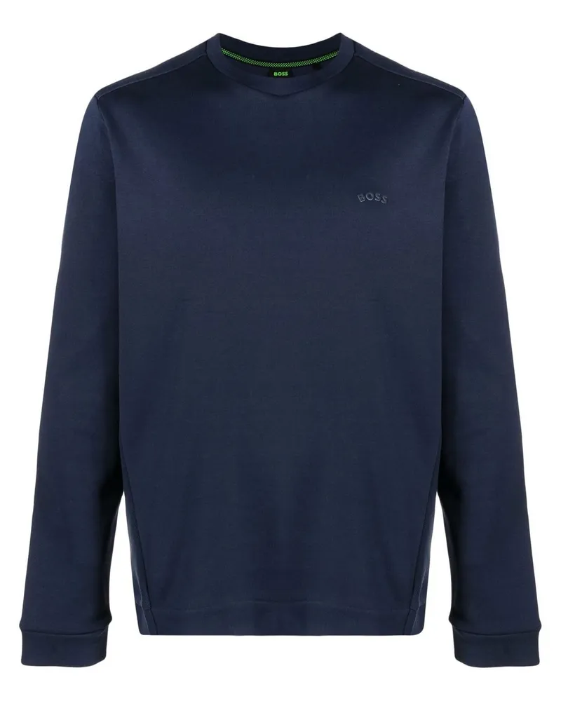 HUGO BOSS Salbo Curved Sweatshirt - 410 - NAVY 410
