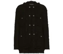 Tweed-Jacke mit rundem Ausschnitt
