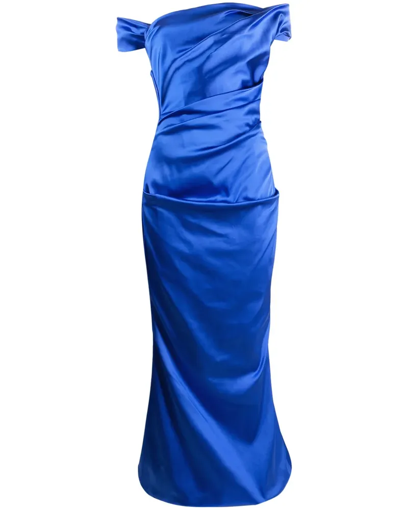 Talbot Runhof Asymmetrisches Abendkleid - Blau Blau