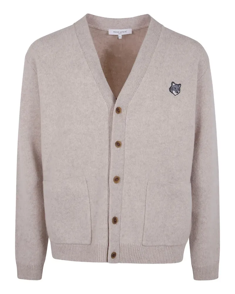 Kitsuné Cardigan mit Fuchs-Patch - Nude Nude