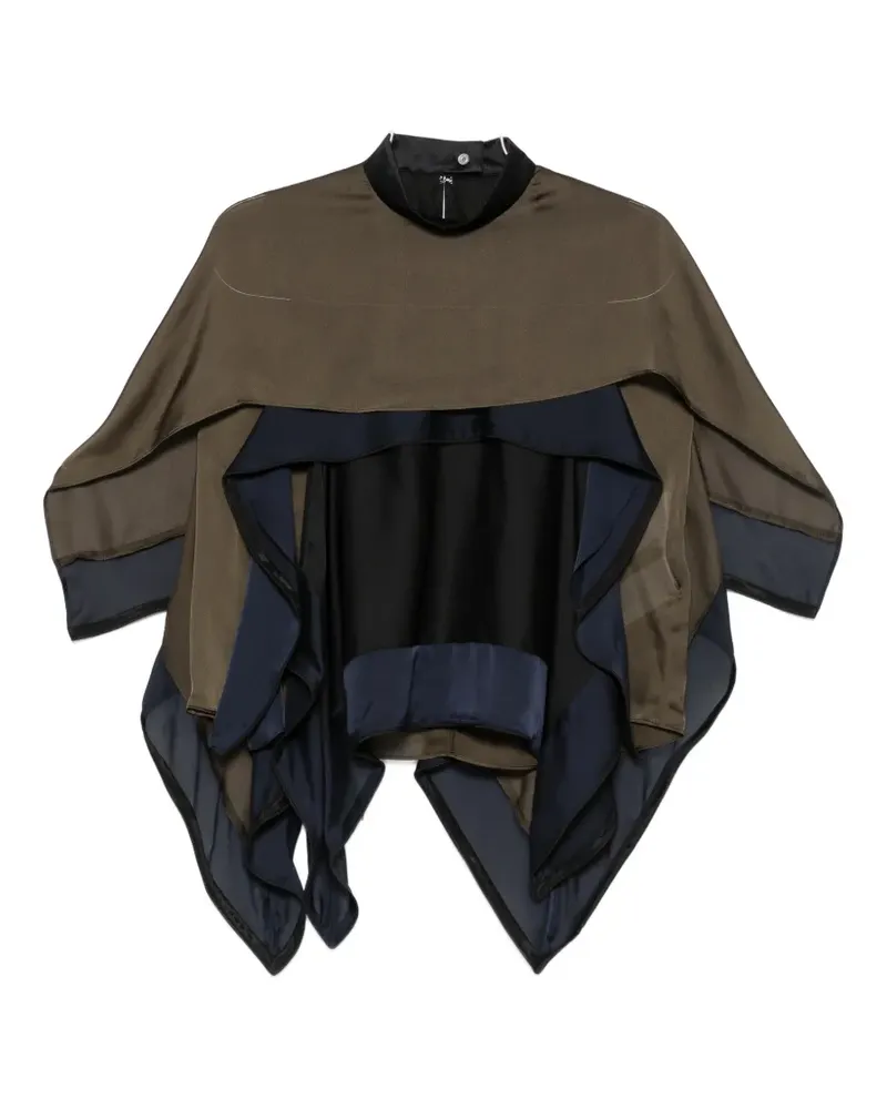 Sacai Semi-transparente Tüllbluse - Grün Grün