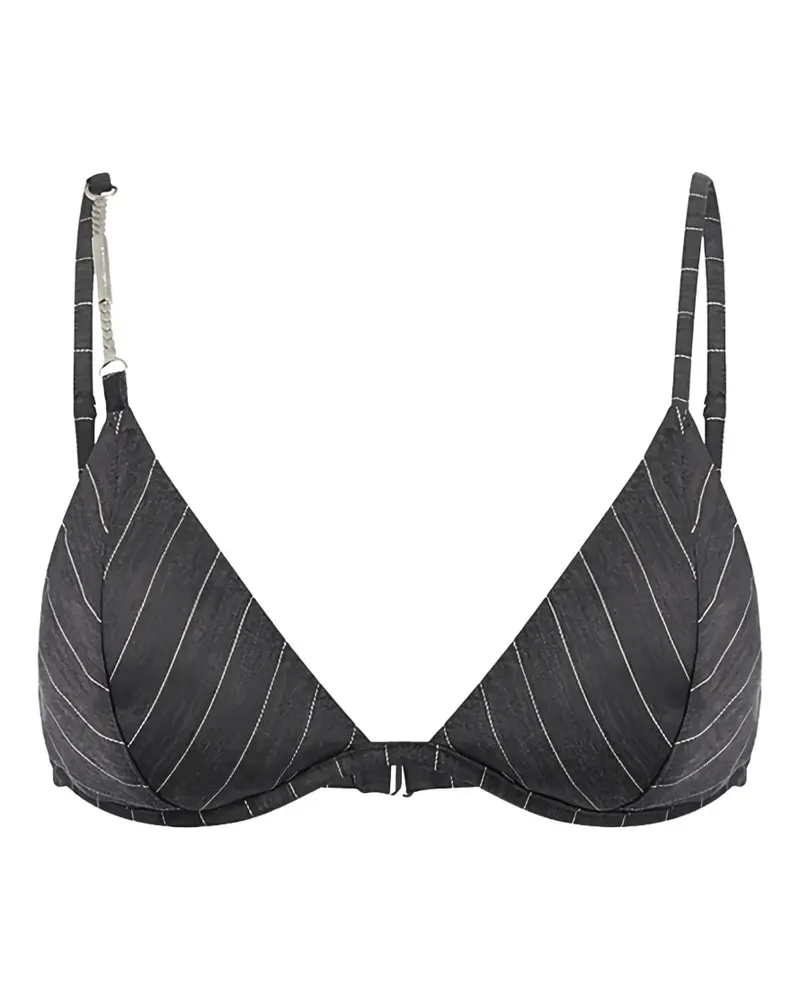 Dondup pinstripe chain-link bra - Grau Grau
