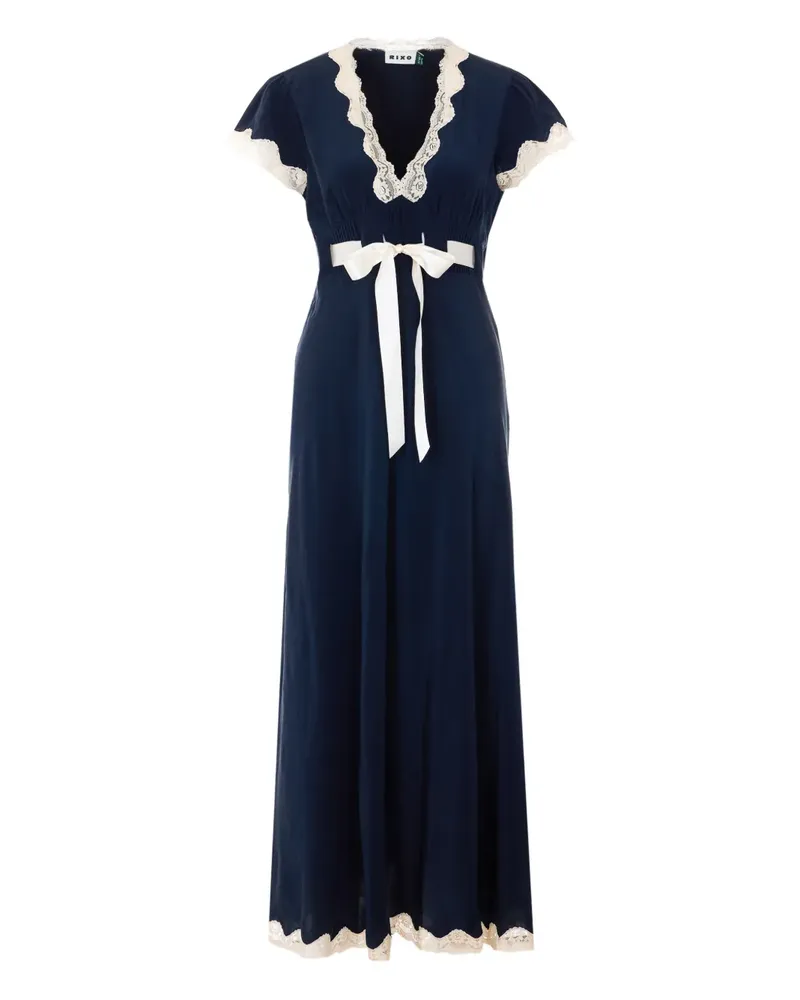 RIXO Marlice lace V-neck midi dress - Blau Blau