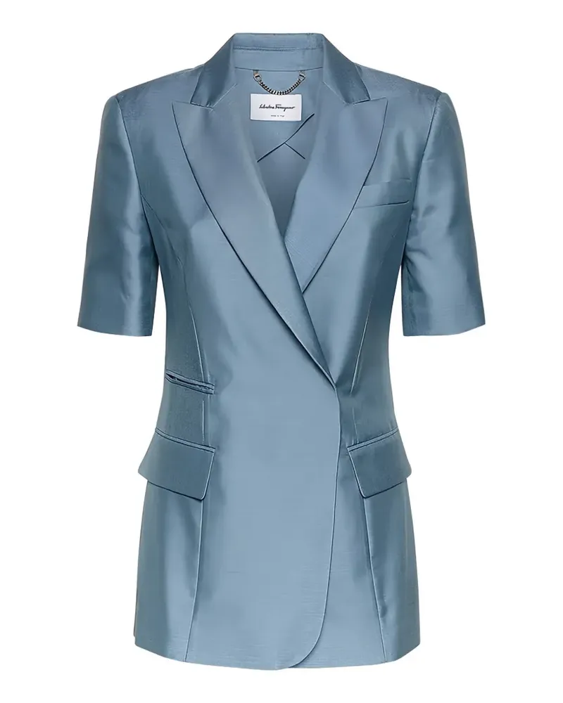 Ferragamo short-sleeve silk jacket - Blau Blau