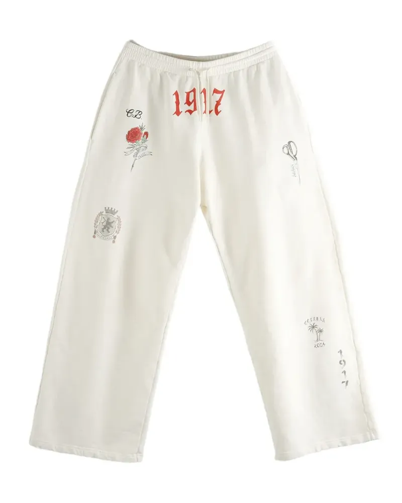 Balenciaga graphic-print track pants - Nude Nude