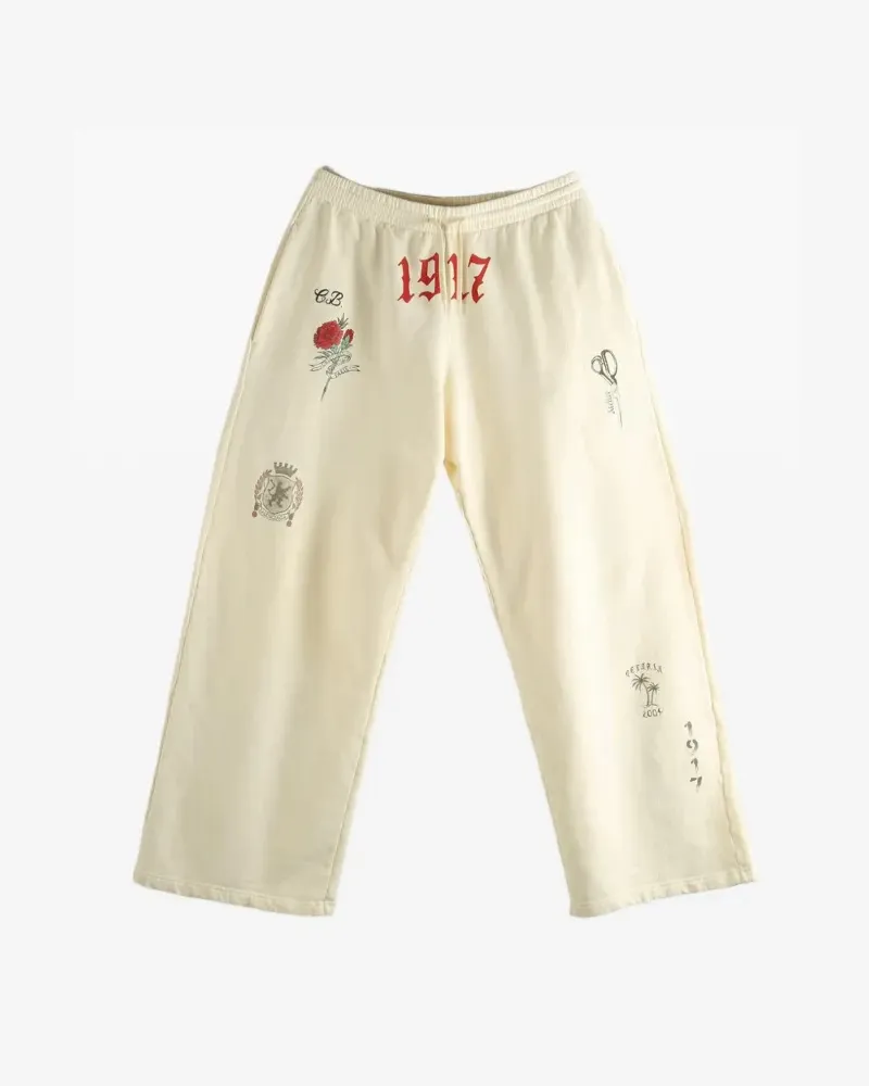 Balenciaga graphic-print track pants - Nude Nude