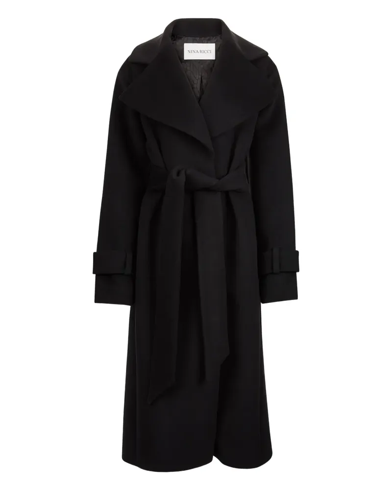 Nina Ricci Mantel mit Samtbesatz - Schwarz Schwarz