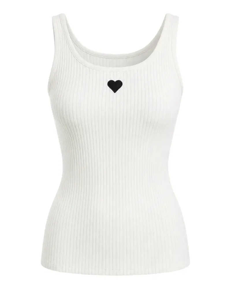 Cynthia Rowley Trägershirt mit Herz-Patch - Weiß Weiß