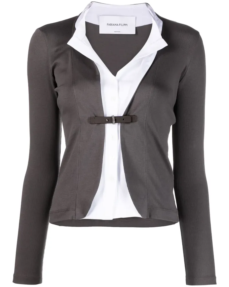 Fabiana Filippi Cardigan im Layering-Look - Grau Grau