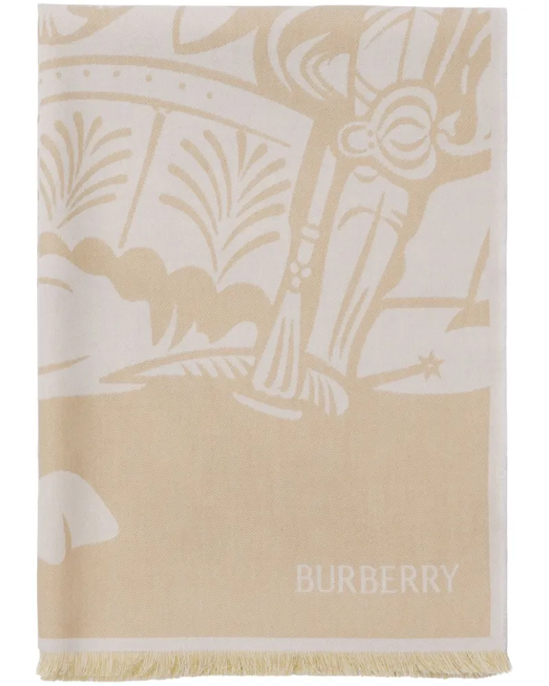 Burberry Ausgefranster EKD Schal - Nude Nude
