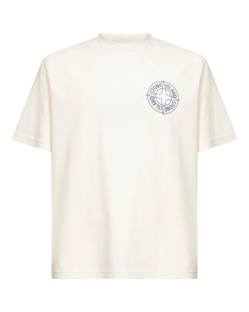 Stone Island logo-print cotton T-shirt - Nude Nude