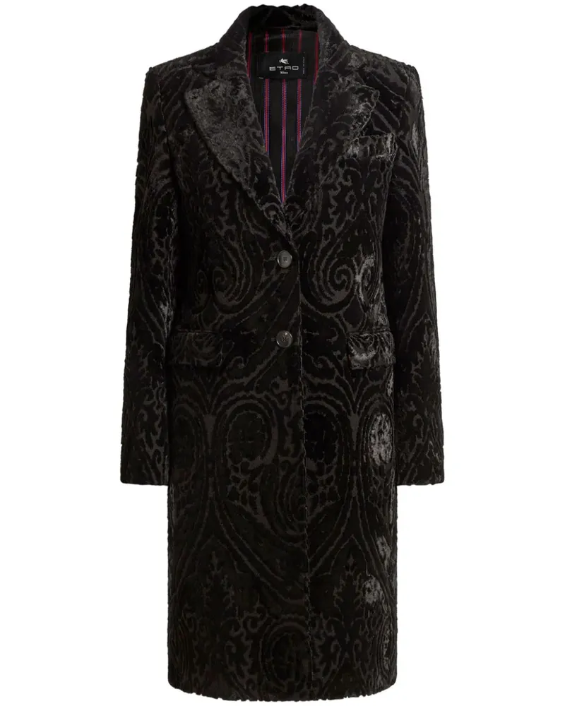 Etro Jacquard-Mantel aus Samt - Schwarz Schwarz