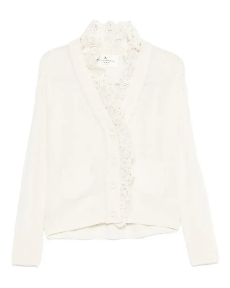 Ermanno Scervino Cardigan mit Spitzenbesatz - Weiß Weiß