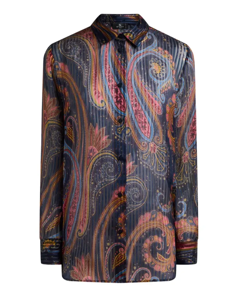 Etro silk shirt with Paisley motif - Blau Blau