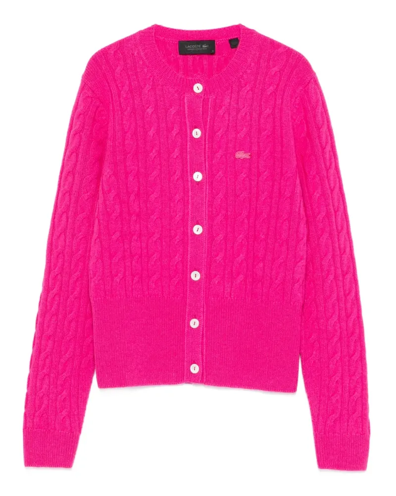 Lacoste Cardigan mit Zopfmuster - Rosa Rosa