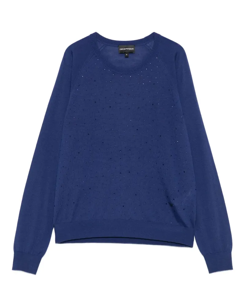 Emporio Armani Verzierter Wollpullover - Blau Blau