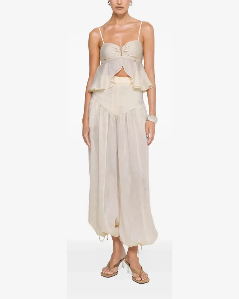 NISSA Hose mit weitem Schnitt - Nude Nude