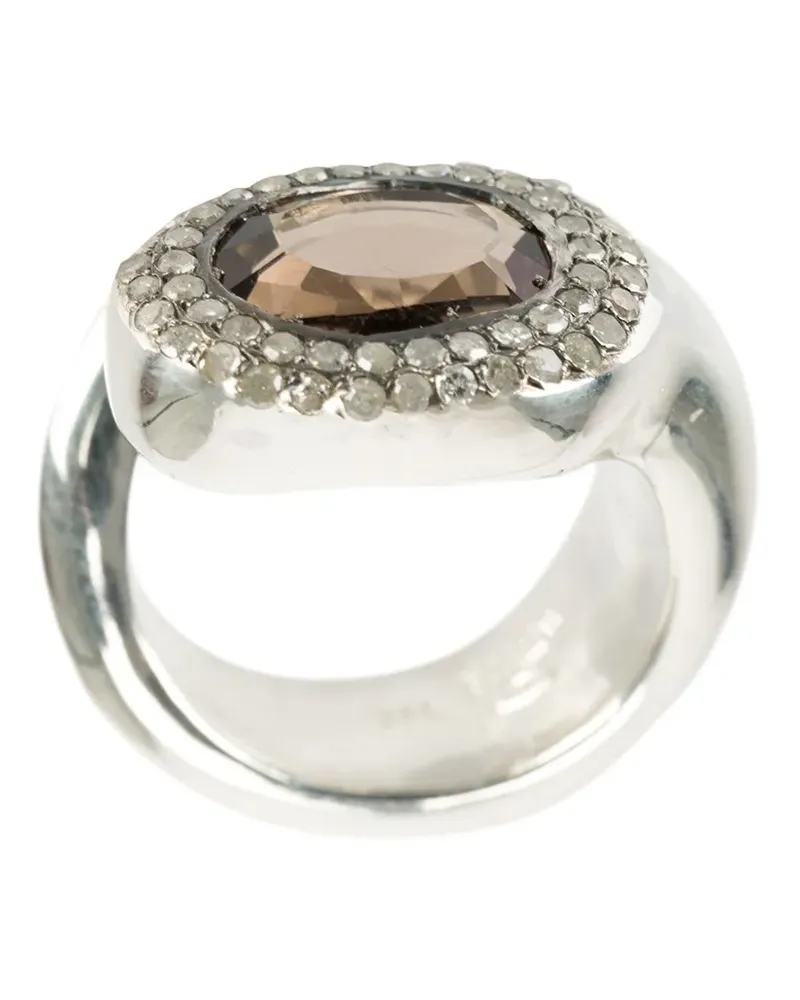 Rosa Maria Silberring mit Quarz und Diamanten Silber